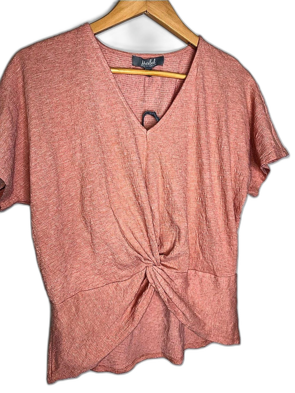 Marled Twist Front Short Sleeve Top Women’s Size Small NWT !